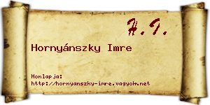 Hornyánszky Imre névjegykártya