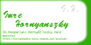 imre hornyanszky business card